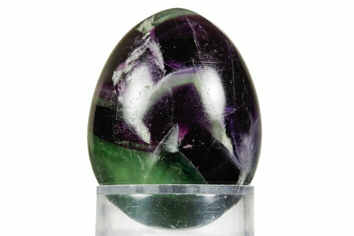 Polished Purple and Green Fluorite Egg - Fluorescent! #362759